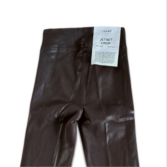 NWT Frame Jet Set Mini Boot Chocolate Cropped Pants Size 0 - Picture 13 of 14